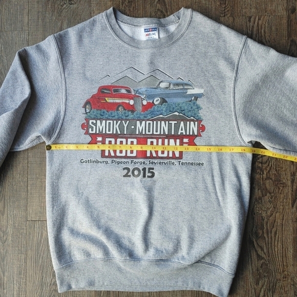 Smokey Mountain Rod Run Crew Neck Sweatshirt Mens Sz Small Classic Cars Jerzees - Picture 8 of 15